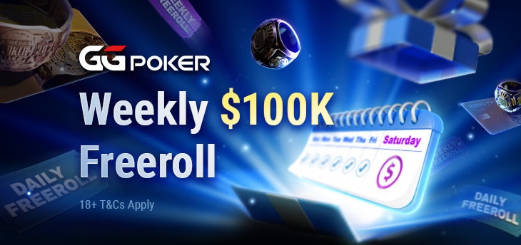 GGPoker presenta un gran freeroll semanal de USD$100.000, que comenzará el 18 de octubre