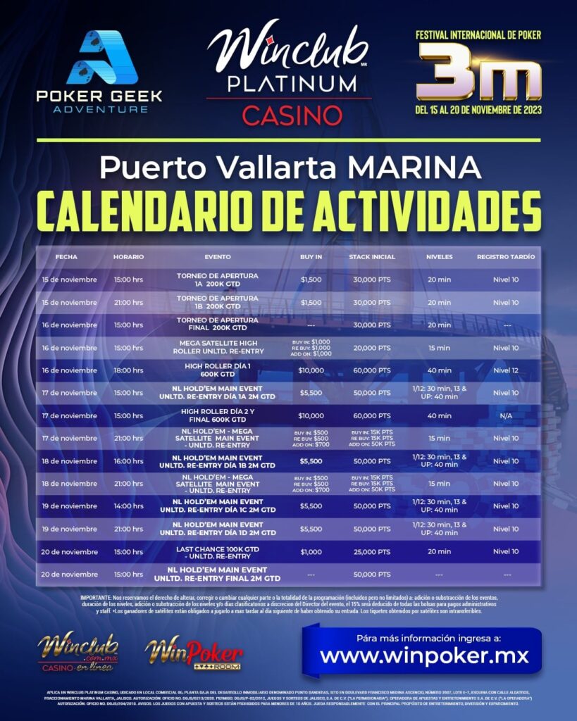 Hoy da inicio el Festival Internacional de Poker en Puerto Vallarta: su Main Event tendrá MXNM GTD