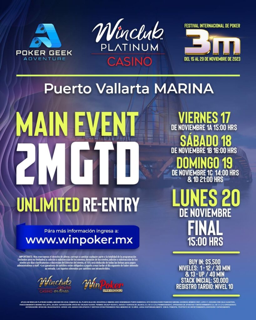 Hoy da inicio el Festival Internacional de Poker en Puerto Vallarta: su Main Event tendrá MXNM GTD