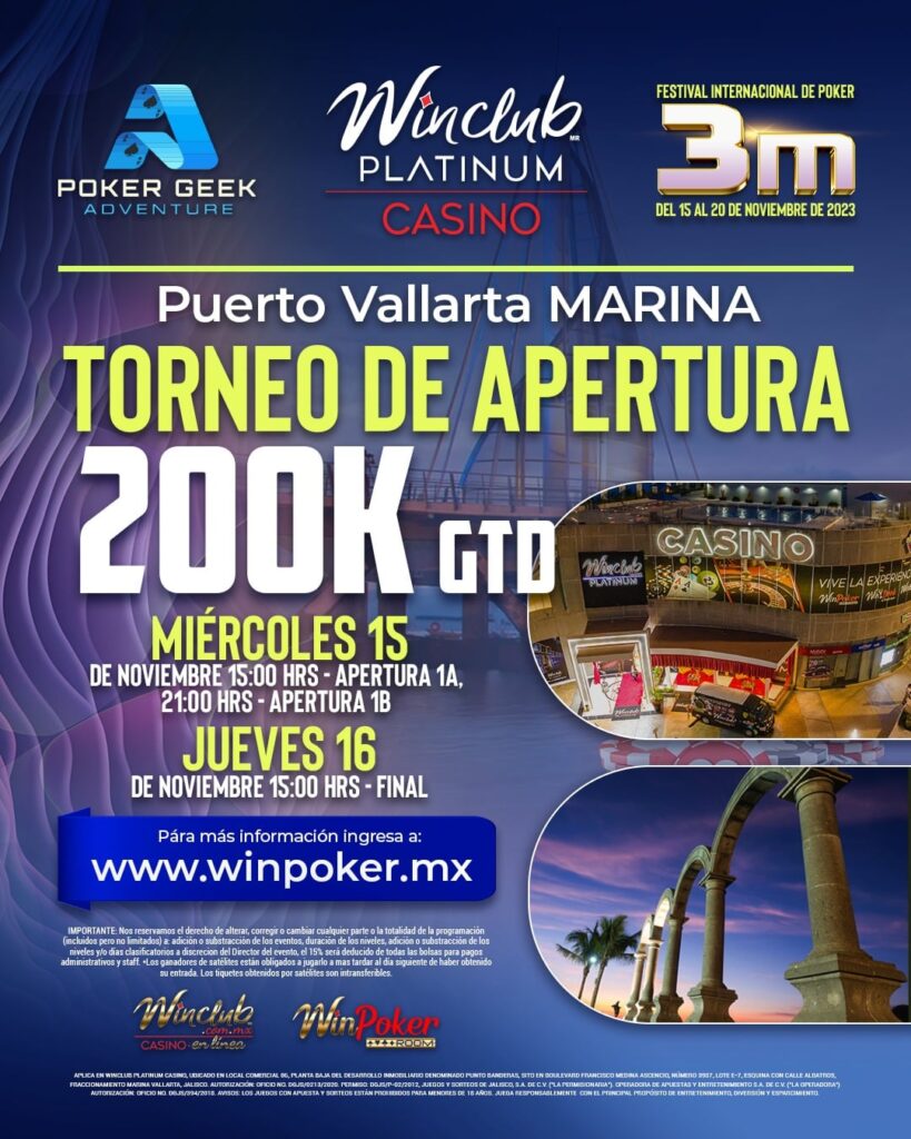 Hoy da inicio el Festival Internacional de Poker en Puerto Vallarta: su Main Event tendrá MXNM GTD