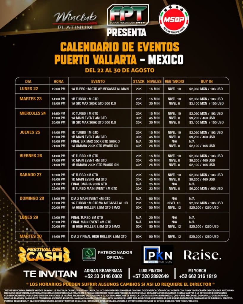 En la paradisíaca Puerto Vallarta, se estrenarán las Mexican Series of Poker