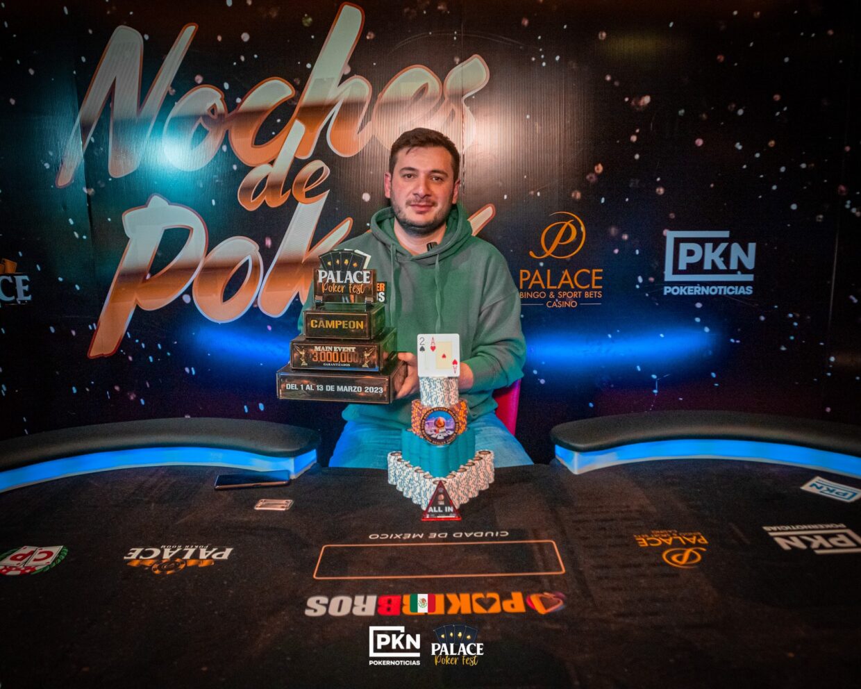 Kvaratskhelia campeón del Main Event en la Palace Poker Fest 2023 por MXN$734.000