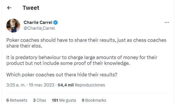‘Zinhão’ y Yuri Martins responden con desafíos a la polémica de Carrel sobre el crédito que deben tener los coachs de poker para ejercer su oficio