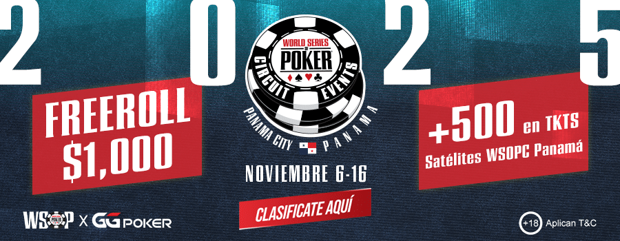 Freeroll de US$1.500 abre la ruta al WSOP Circuit Panamá 2025 en GGPoker