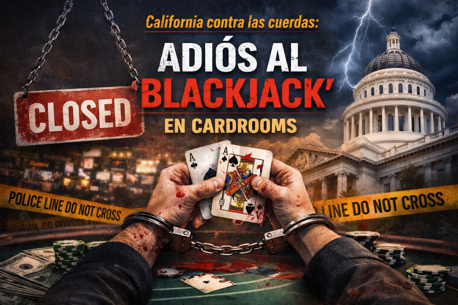 California contra las cuerdas: adiós al “blackjack” en cardrooms