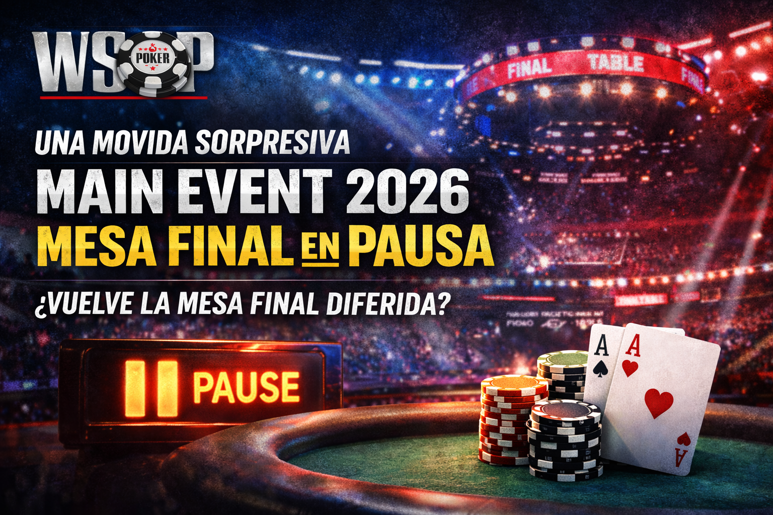 WSOP cambia el guion del Main Event: mesa final en pausa