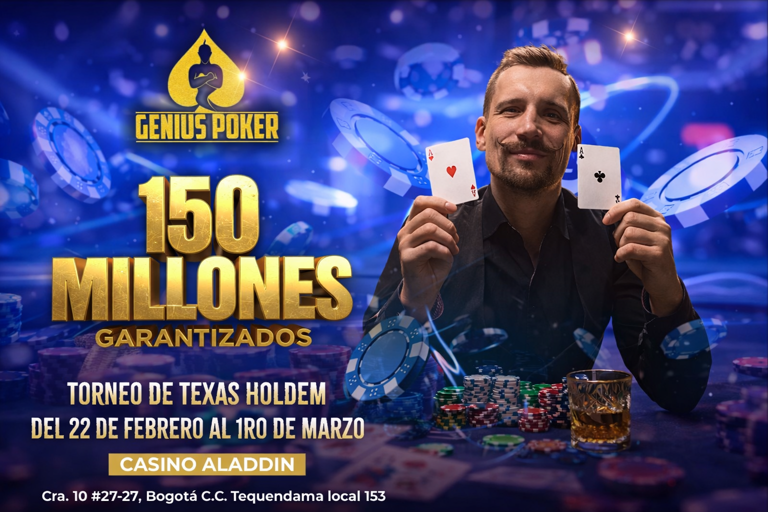 Genius Poker anuncia festival con 150 millones garantizados