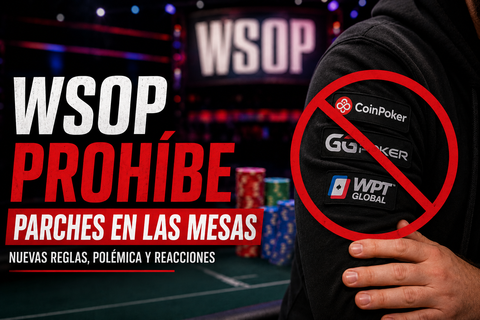 WSOP endurece sus normas y prohíbe parches en las mesas de juego