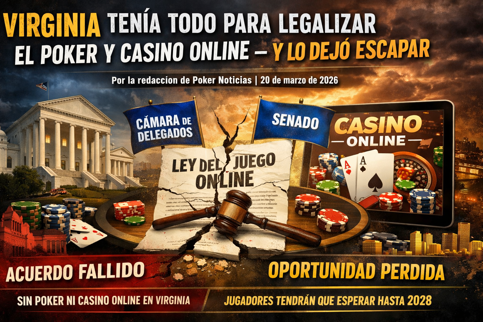 Virginia tenía todo para legalizar el poker y casino online y lo dejó escapar
