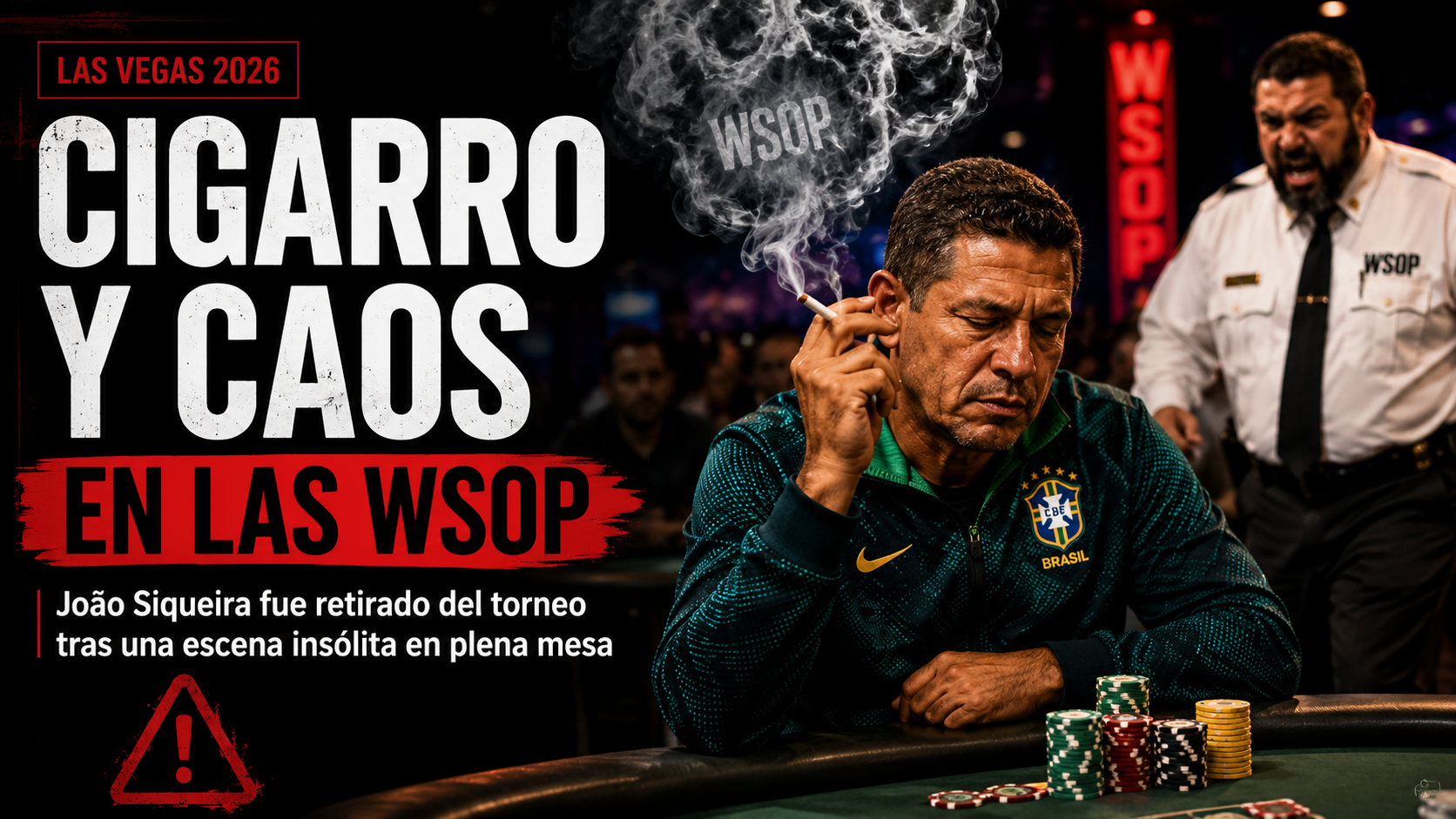 Brasileño descalificado por fumar en la mesa de la WSOP 2026