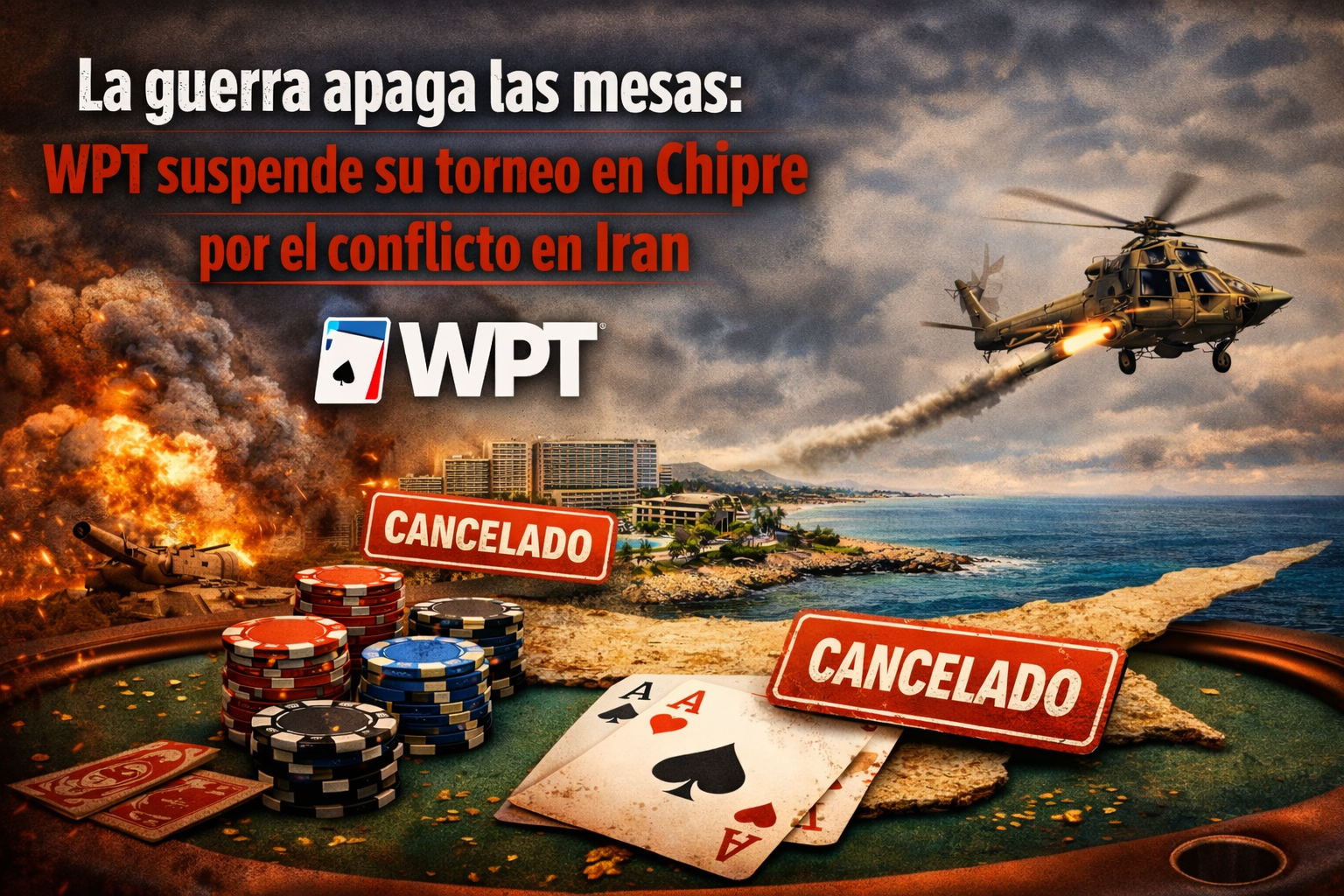 La guerra vuelve a golpear al poker: WPT cancela su torneo en Chipre