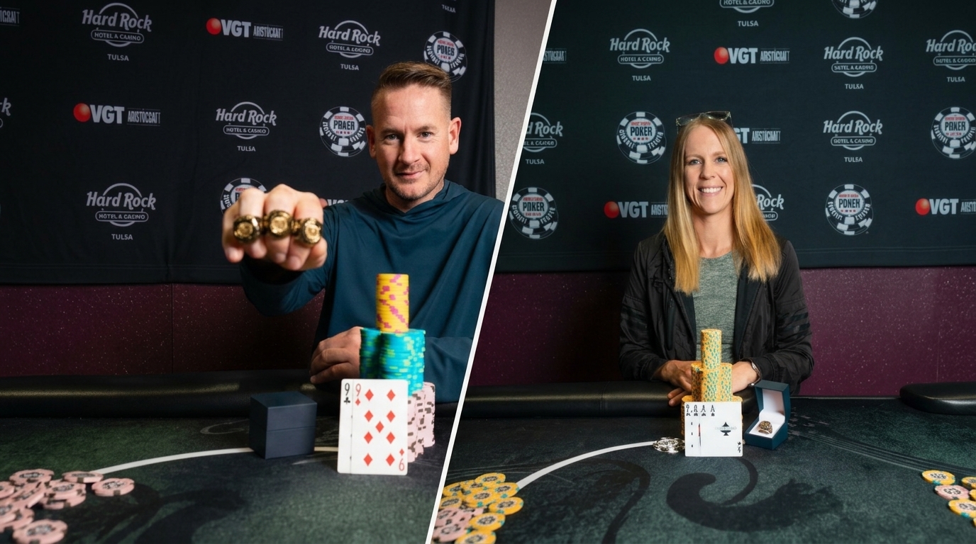 Eric Bunch y Lauren: la pareja que se adueña del WSOP Circuit Tulsa: 4 anillos y él se fue a jugar pickleball