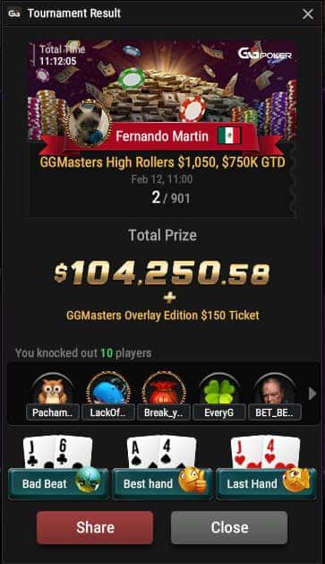 El Mexicano Fernando Martin del Campo y su glorioso 2023 en el Poker Profesional Online | Más de US0.000 en ganancias