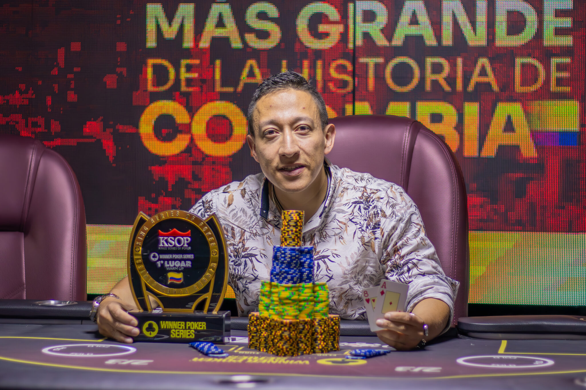 Ocampo levantó el primer trofeo entre los Reyes del Poker en Bogotá, al vencer en el Warm up