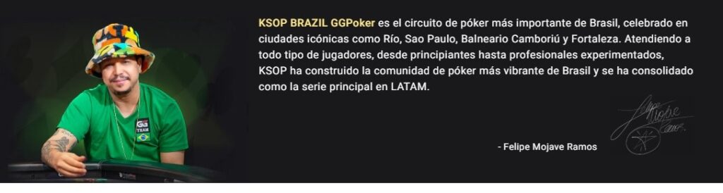 Llega a GGPoker la KSOP Brasil con 18 eventos de trofeo y USM en garantizados.