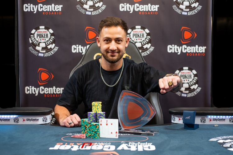 Nahuel Almada reclamó el primer anillo de la WSOP Rosario.