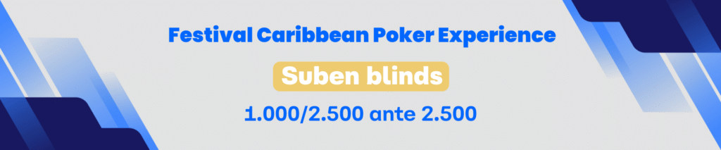 Ultimo nivel del día – Evento Principal – Caribbean Poker Experience, Día 1B – Festival Caribbean Poker Experience