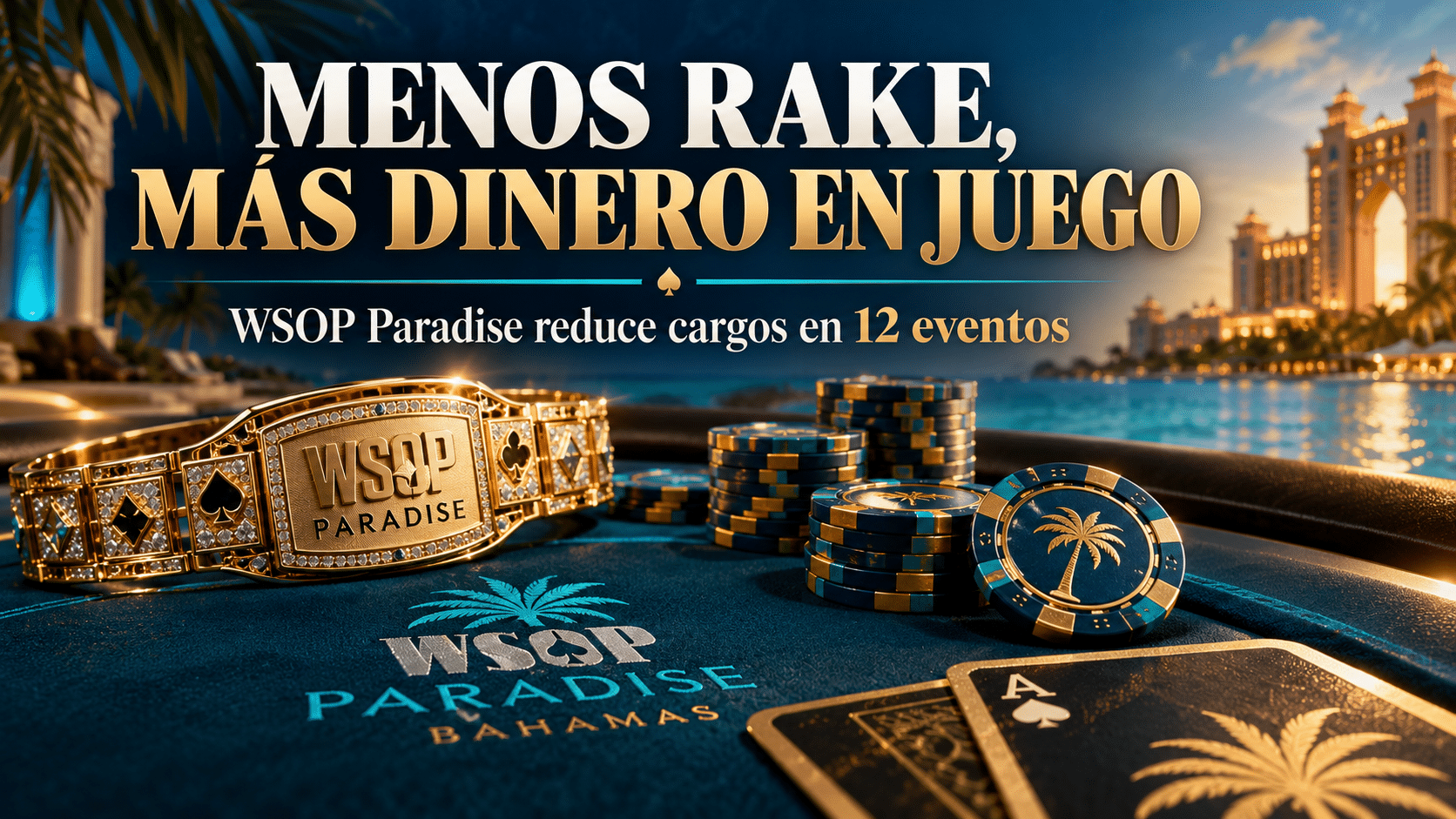 Menos comisiones y más dinero en juego: WSOP Paradise anuncia importantes cambios