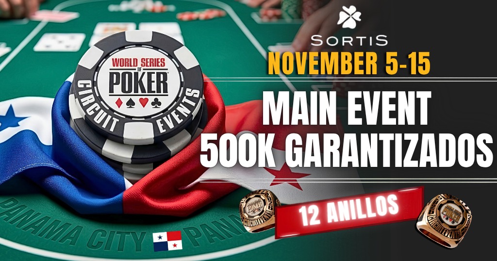 WSOP Circuit vuelve a Panamá: 12 anillos y Main event con $500,000 garantizados